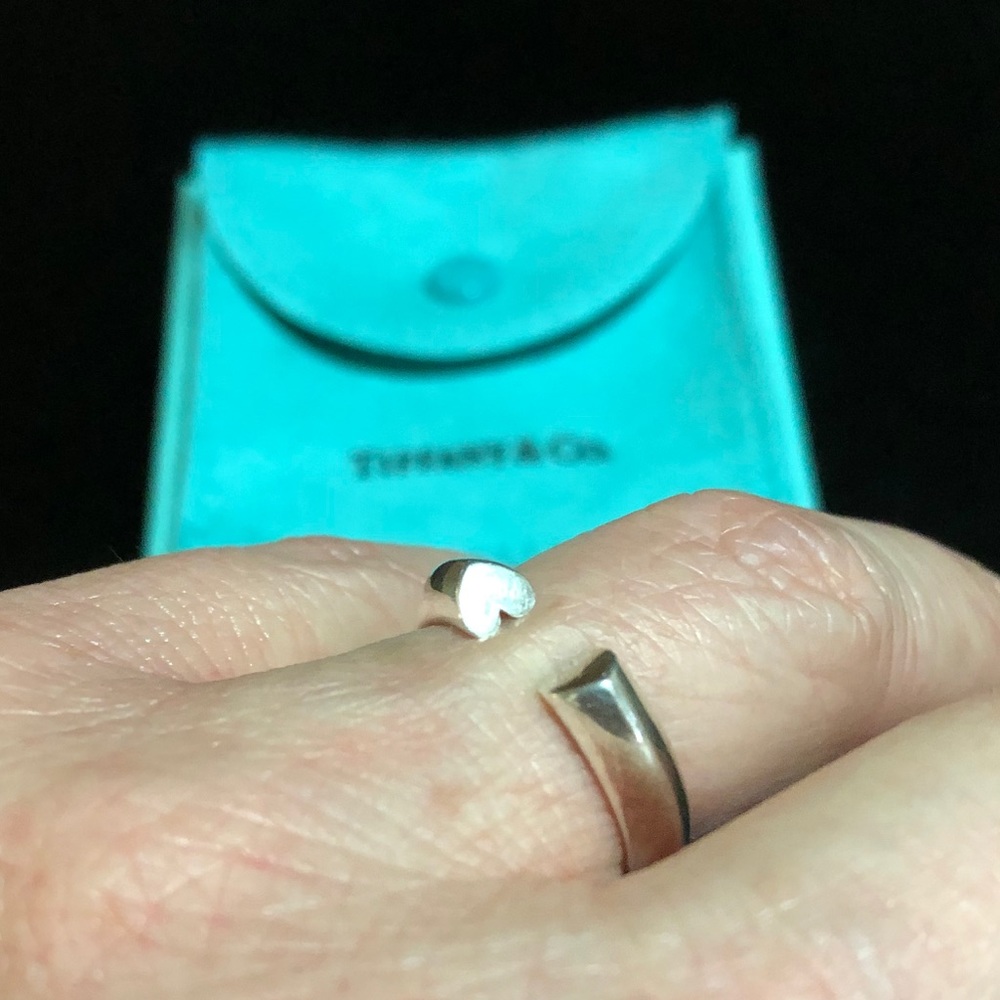 Sterling Silver Tiffany & Co Heart Ring Size 6